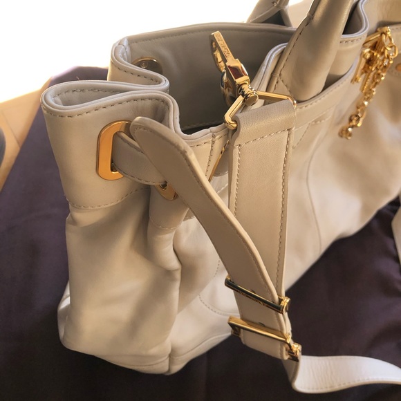 Rachel Zoe Cream Leather Gold Shoulder Bag - Picture 8 of 14